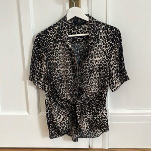 All Saints Cheetah button down tshirt. Size small